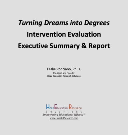 JBAY Turning Dreams Into Degrees Intervention Evaluation Executive Summary & Report
